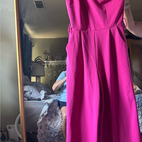 Chic Magenta One-Shoulder Jumpsuit - Picture 3 of 10